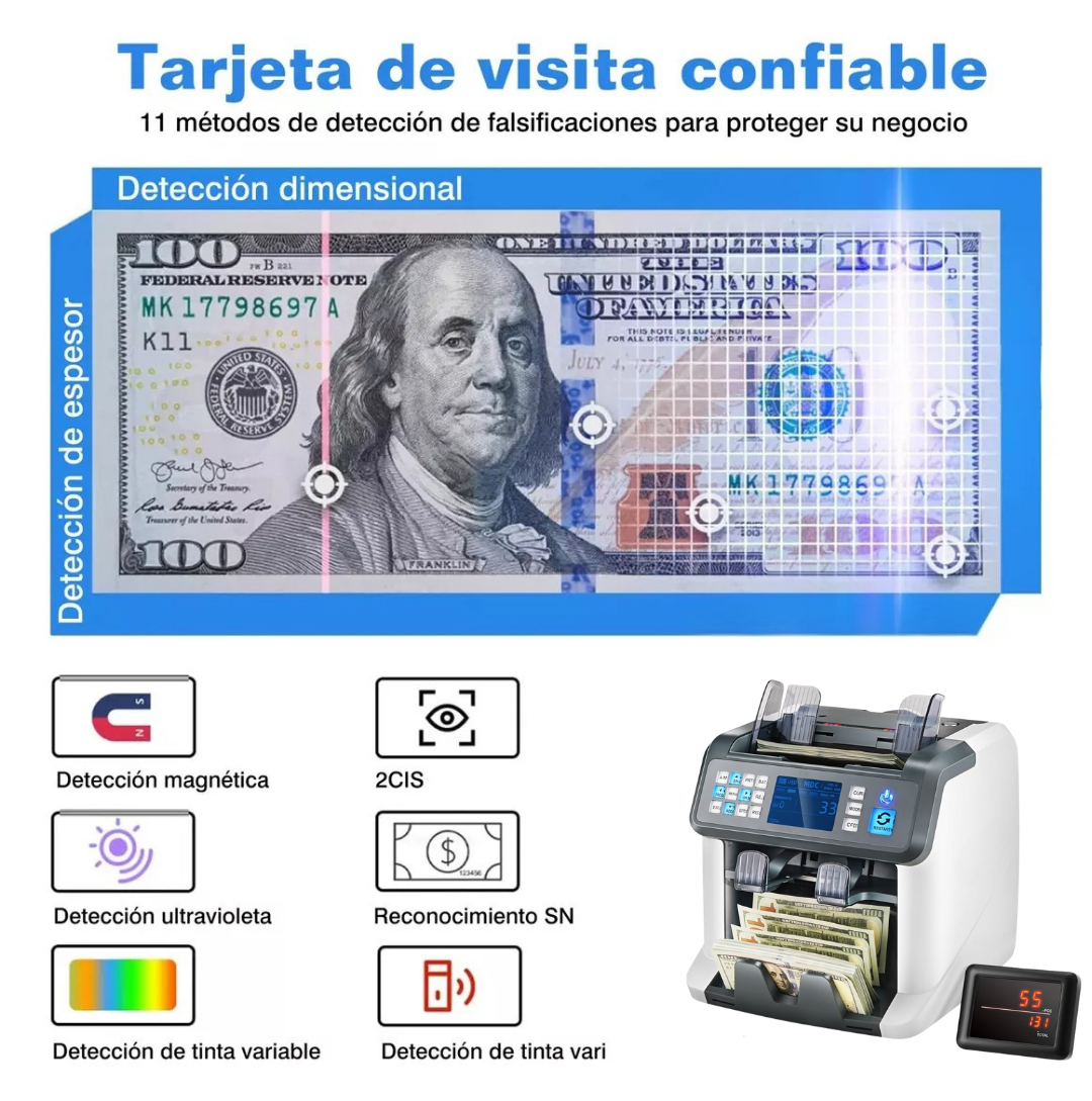 Contadora de billetes Multidivisas Profesional