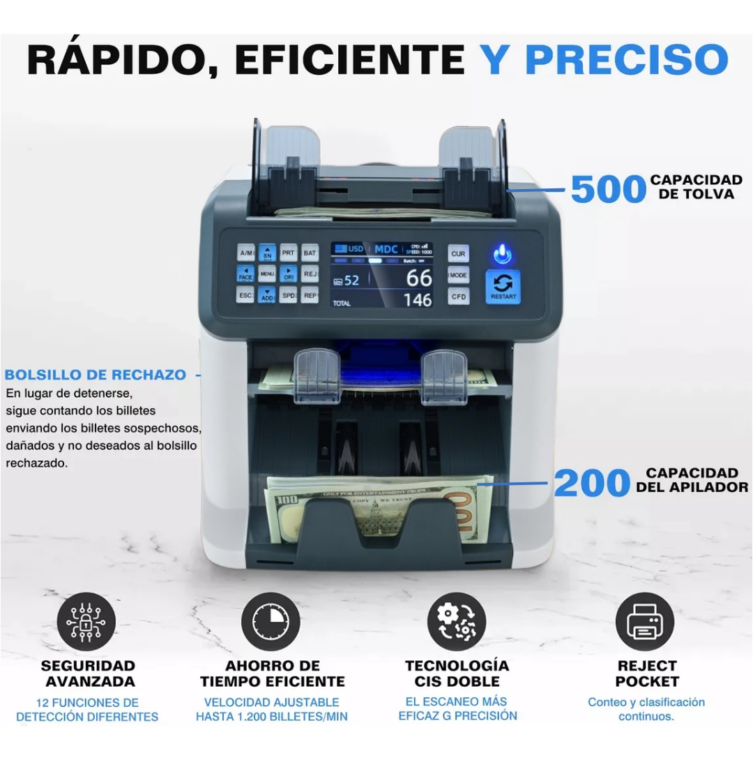 Contadora de billetes Multidivisas Profesional